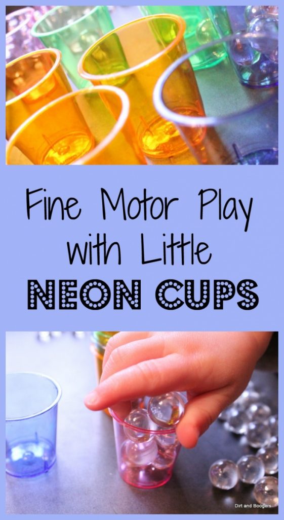 Fine Motor Play with Little Neon Cups: A Fine Motor Activity for Toddlers
