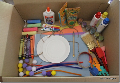 Art Supplies Sensory Box