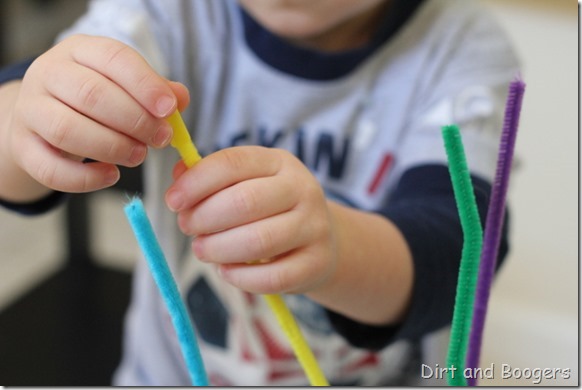 Fine Motor Play: Pipe Cleaners and Straws