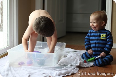 Sibling Water Play